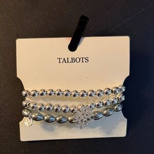 Talbots Silver and Gray Beaded Bracelet Set